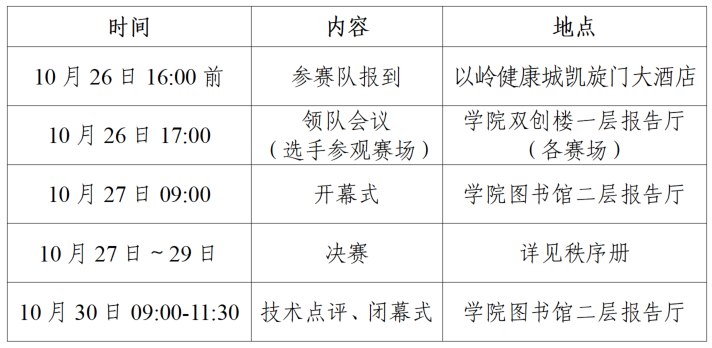 竞赛安排